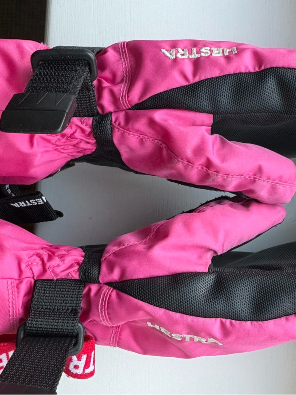 Hestra Kids Ski Mittens in Pink and Black - Picture 2 of 3